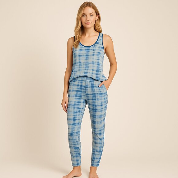 2/$30 Lucky Brand Tank Top and Trouser Tie-Dyed Loungewear Pajama Set XXL #BAG2 - Picture 1 of 9